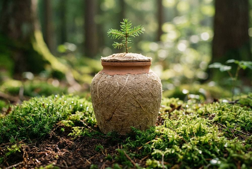 Biodegradable cremation urn