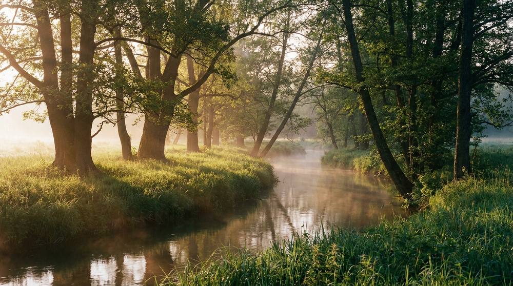 Calm river and trees