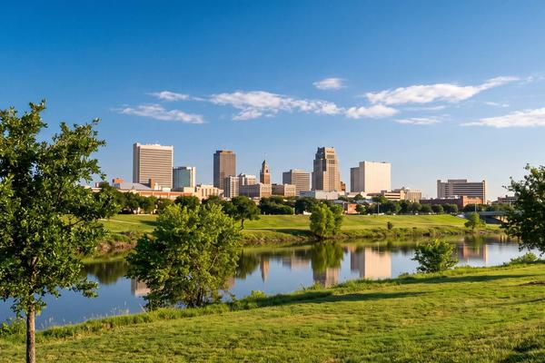 Fort Worth skyline across the Trinity River