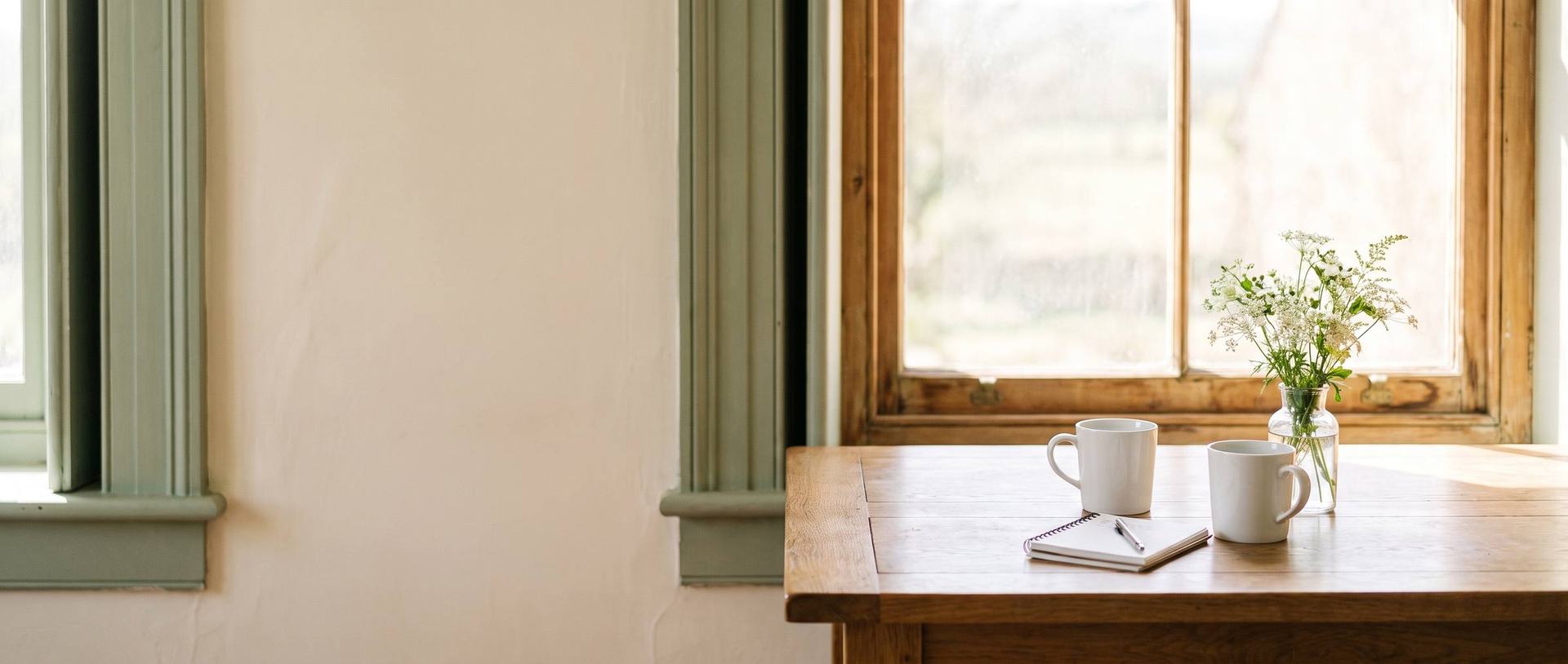 A welcoming table with coffee, ready to answer your cremation questions