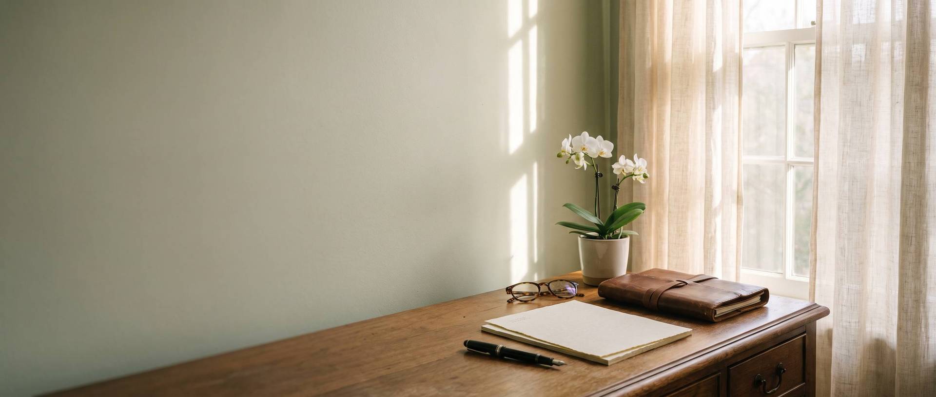 A calm desk with pen and paper for planning ahead